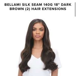 Bellami silk seam 140gm 18inch dark brown hair extensions